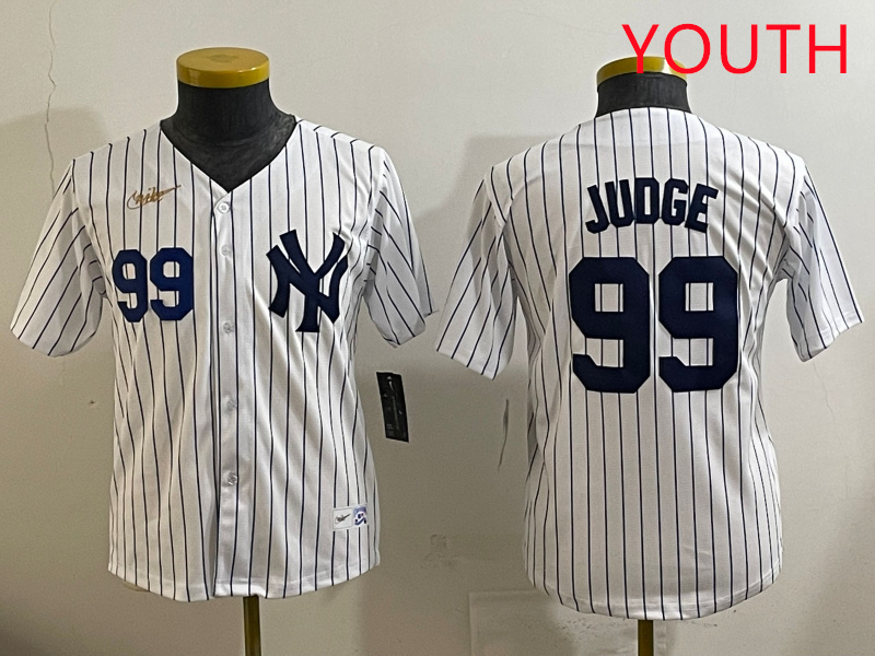 Youth New York Yankees 99 Judge White 2025 Nike MLB jersey style 4
